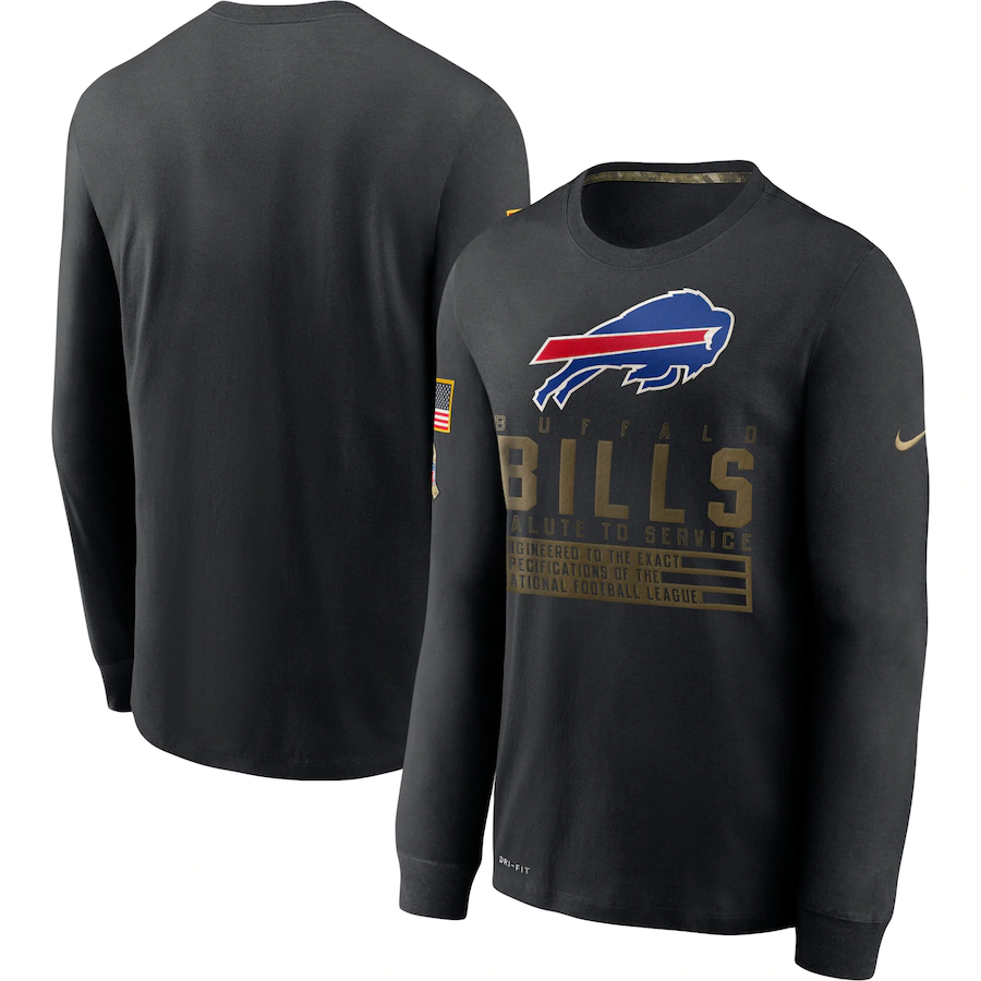 Men NFL Buffalo Bills T Shirt Nike Olive Salute To Service Green